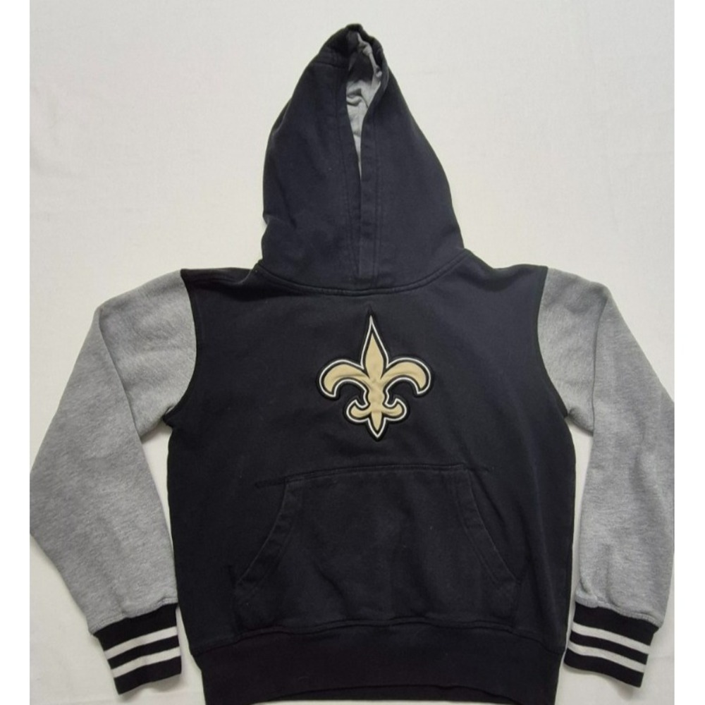 New Orleans Saints NFL kid black/gray hoodie front pocket team logo‎ Y-M 10/12